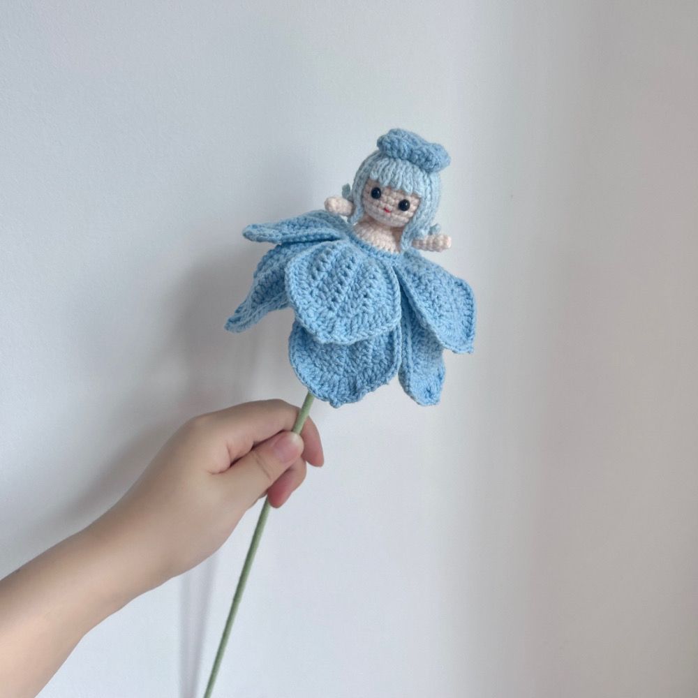 Handmade Crochet Rose Fairy Flower Doll | Flower Bouquet Decoration & Gift - Image 8