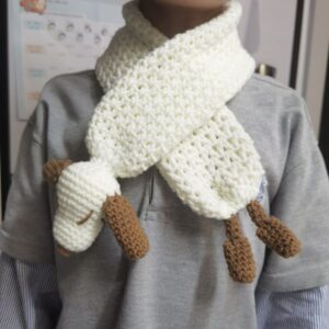 Handmade Crochet Scarves | Cute Dog Scarf with Tassels