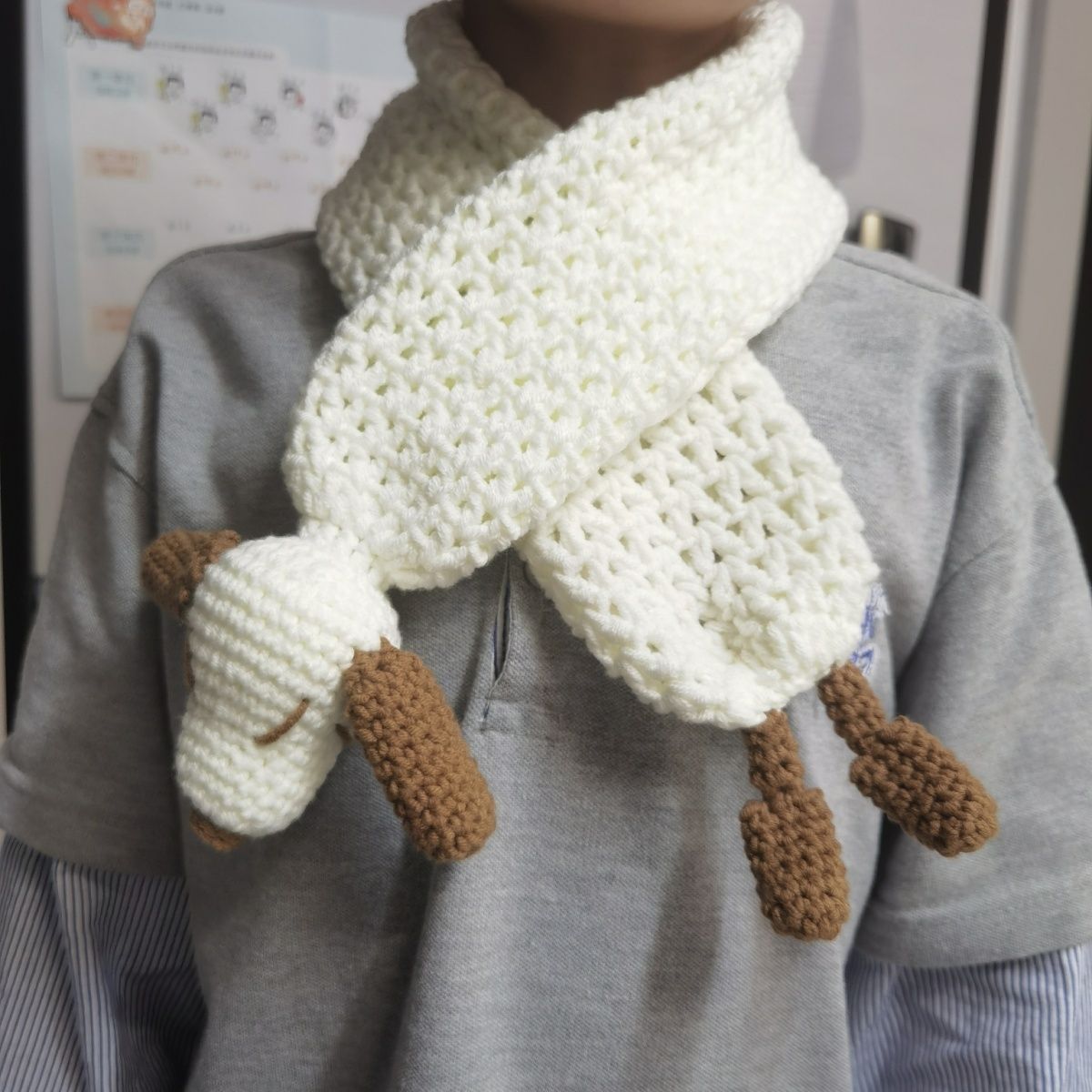 Handmade Crochet Scarves | Cute Dog Scarf with Tassels