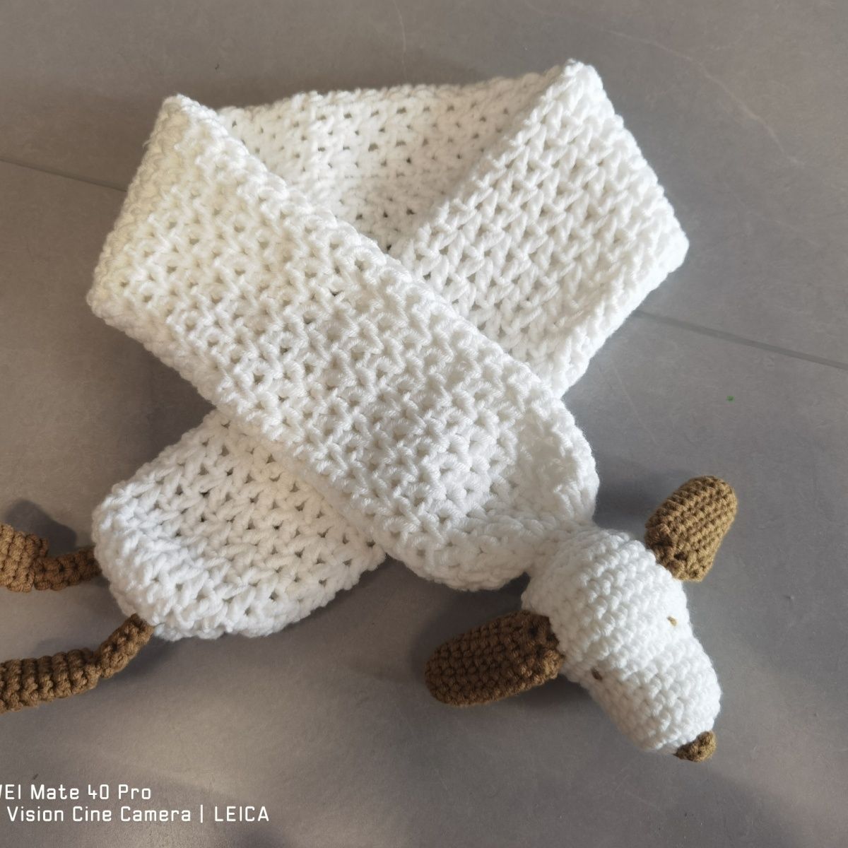 Handmade Crochet Scarves | Cute Dog Scarf with Tassels - Image 4