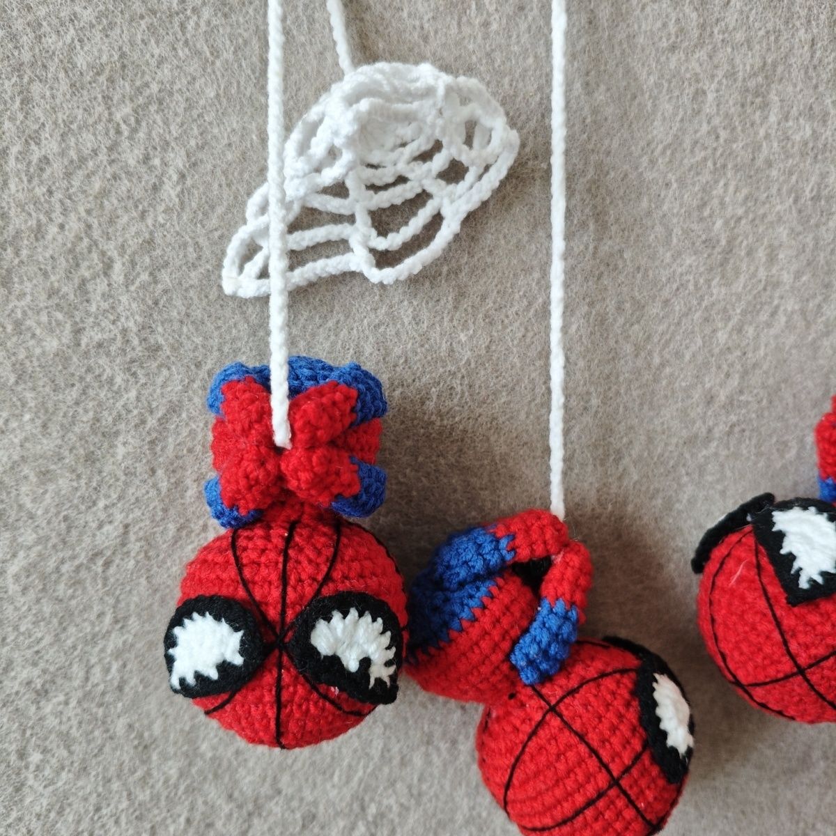 Handmade Crochet Spider-Man | Cute Hanging Charm for Bags & Cars - Image 3