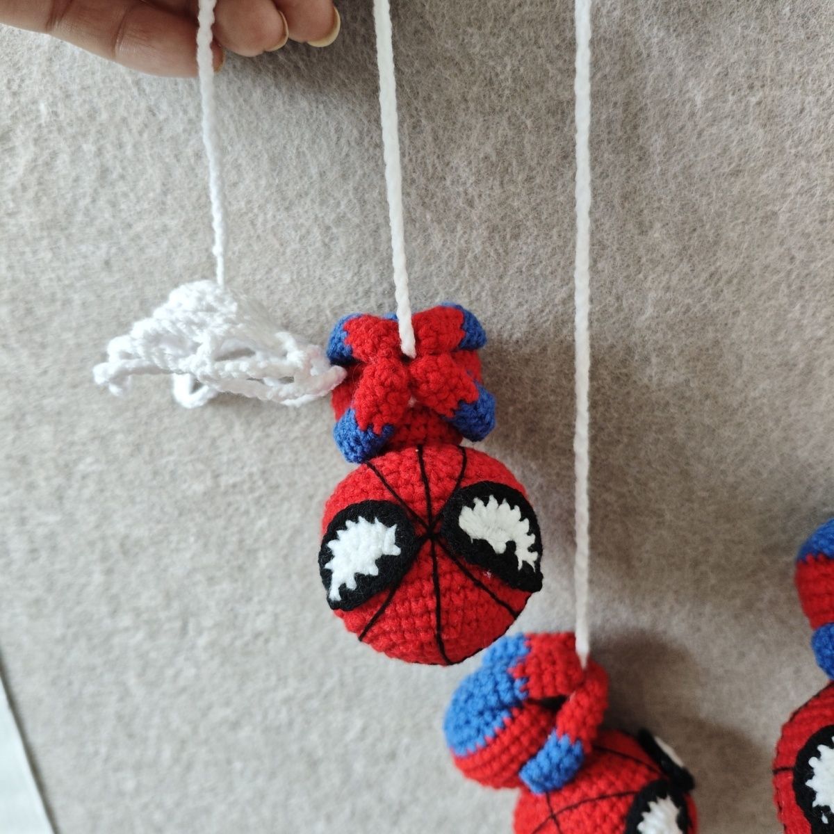 Handmade Crochet Spider-Man | Cute Hanging Charm for Bags & Cars