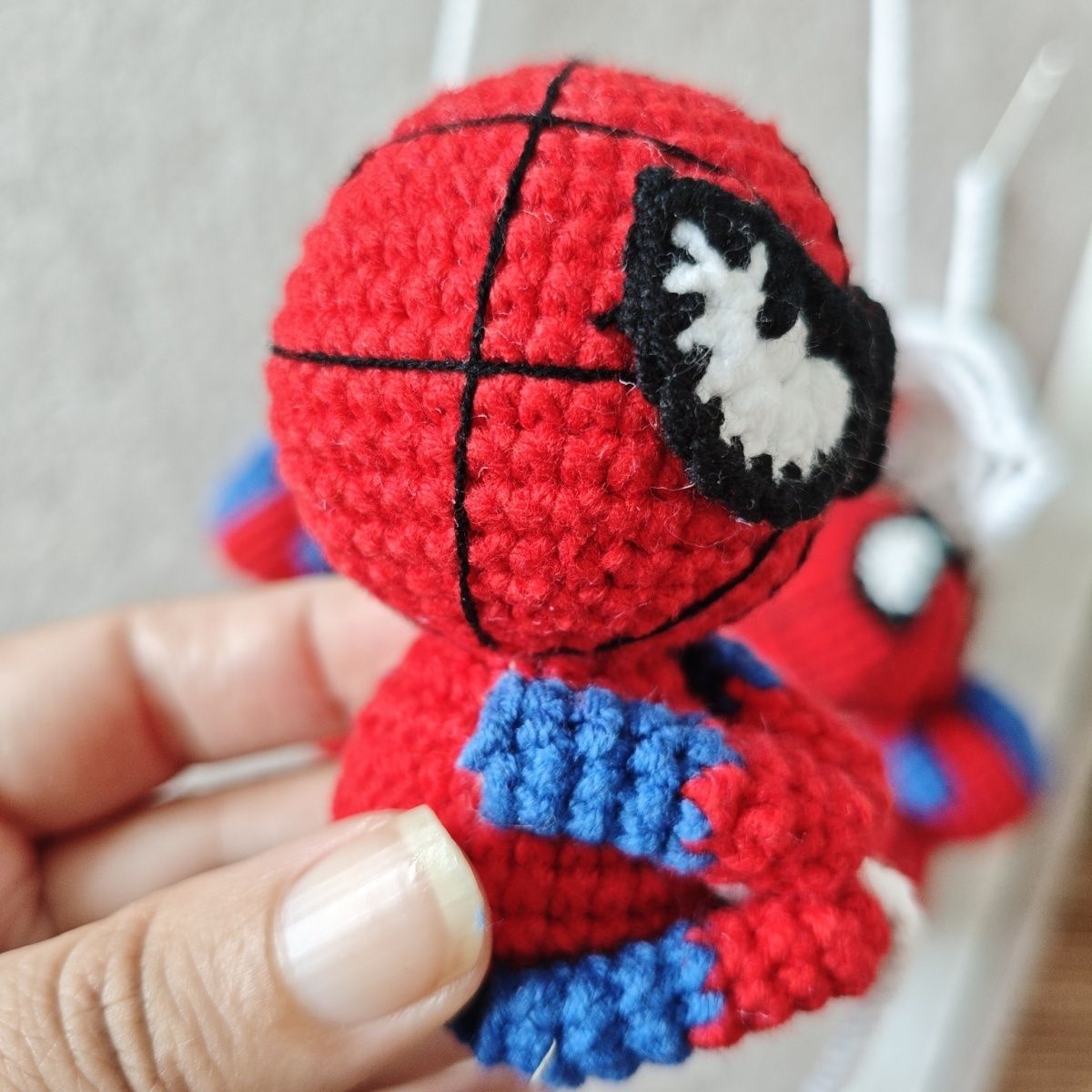 Handmade Crochet Spider-Man | Cute Hanging Charm for Bags & Cars - Image 5