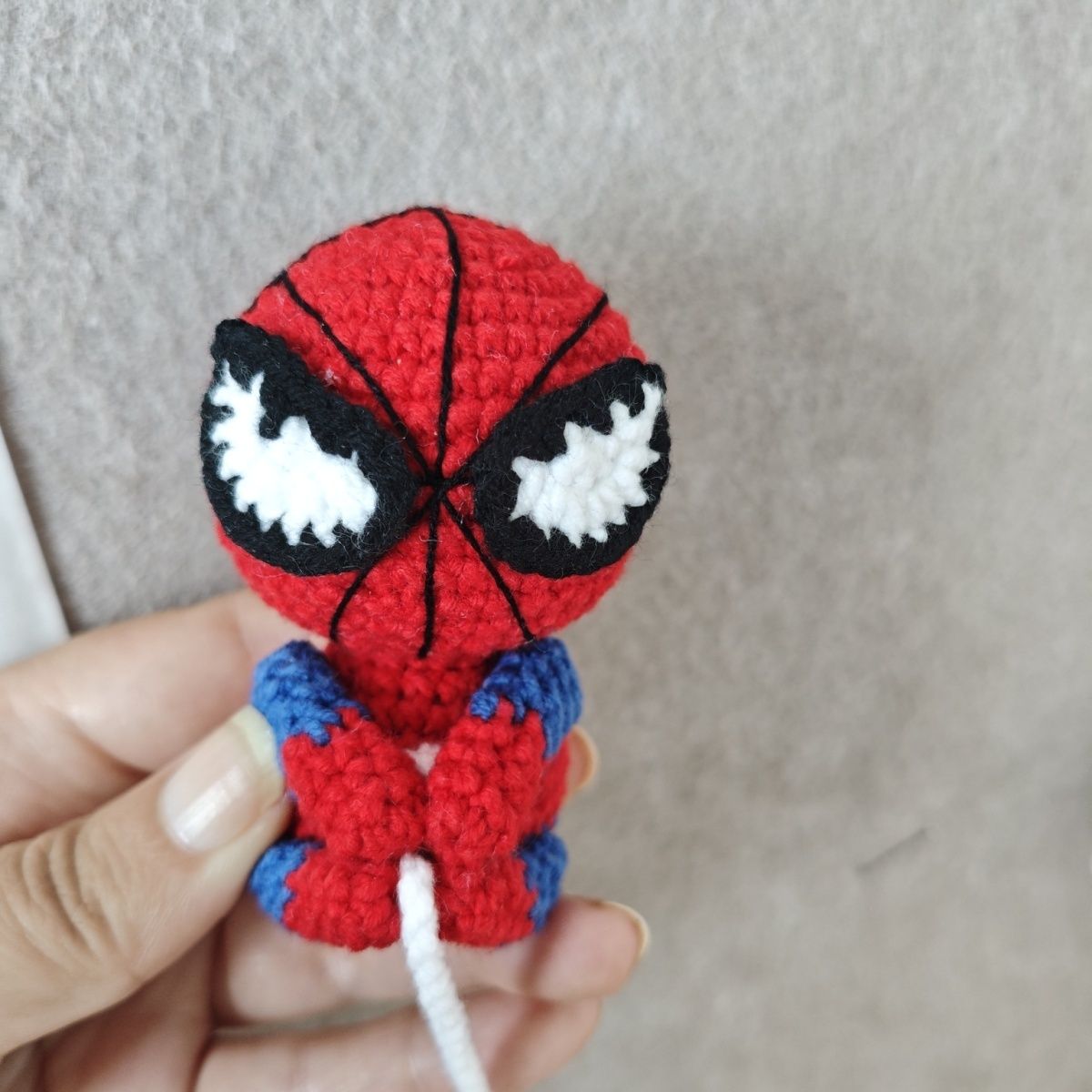 Handmade Crochet Spider-Man | Cute Hanging Charm for Bags & Cars - Image 7