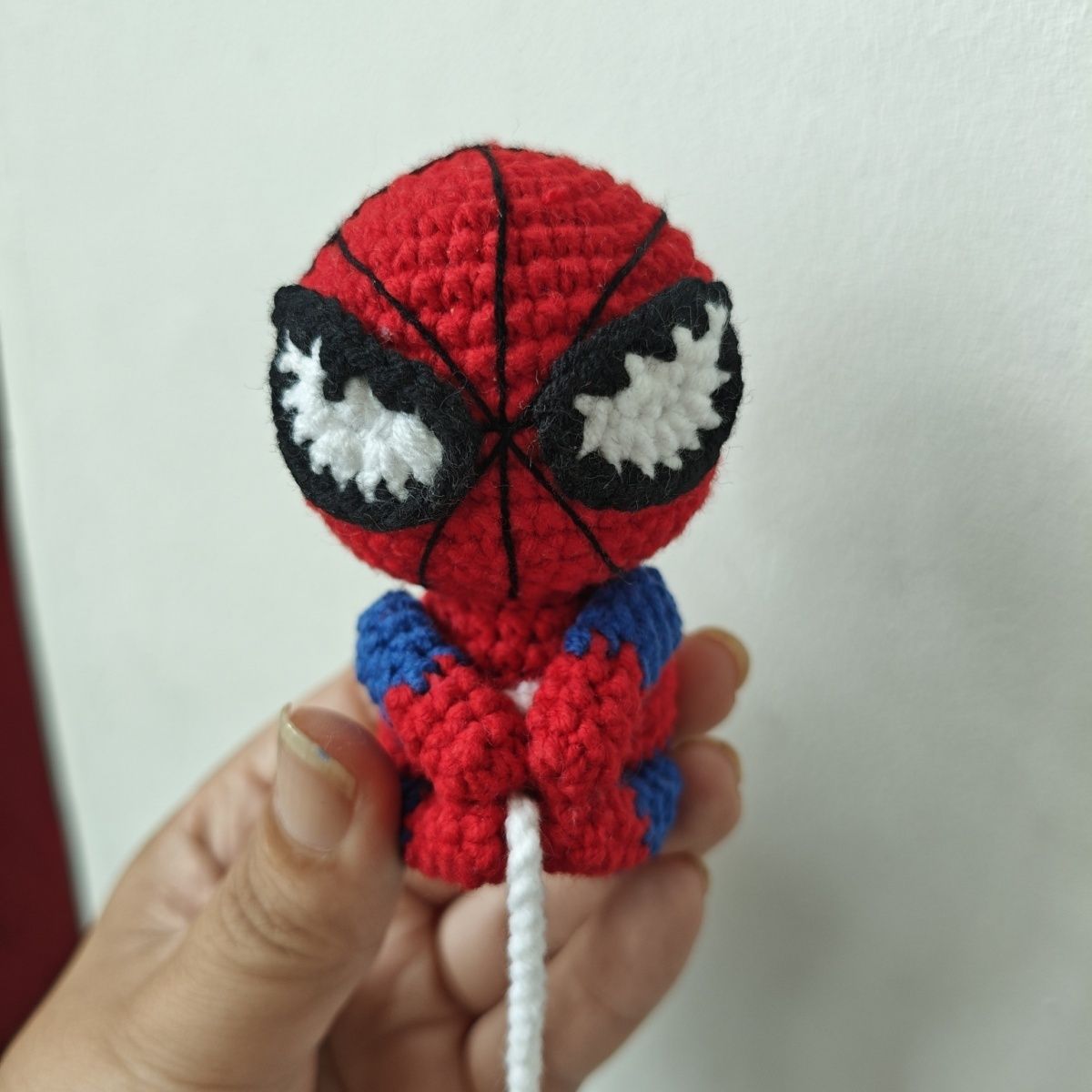 Handmade Crochet Spider-Man | Cute Hanging Charm for Bags & Cars - Image 8